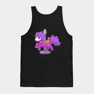 Cute Sugar Skull Carousel Horse Halloween Pastel Colors Tank Top